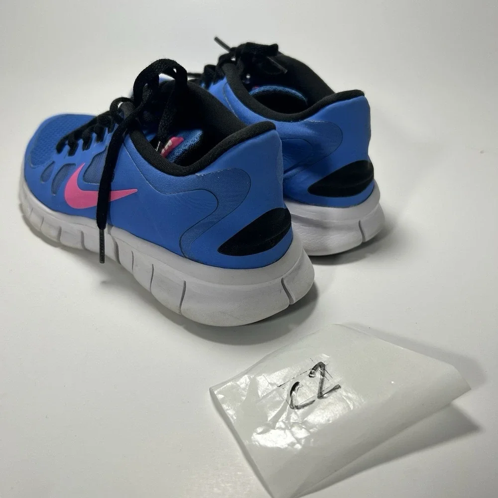 Nike Free 5.0 Distance Youth 6.5Y Blue Pink Running Shoes Athletic 580565-400